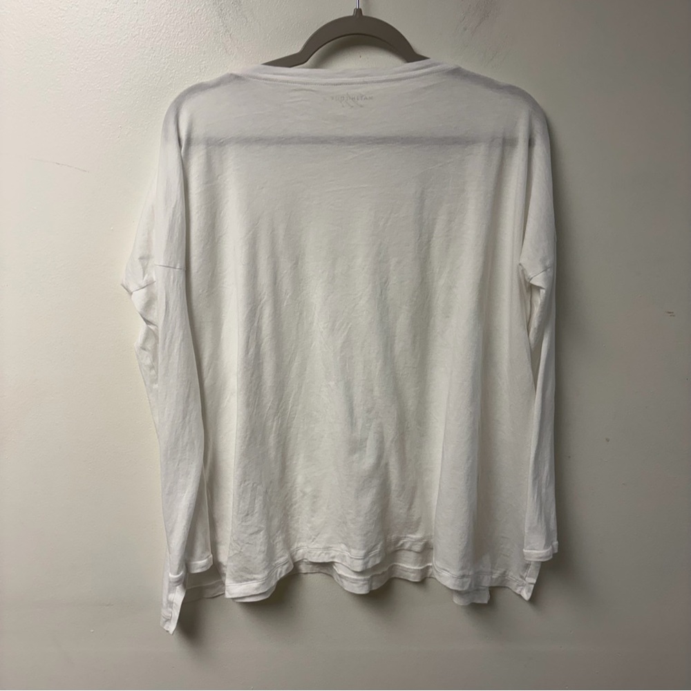 Matthildur Iceland Lagenlook Split Hem Long Sleeve Tee White Size Small - Picture 4 of 5